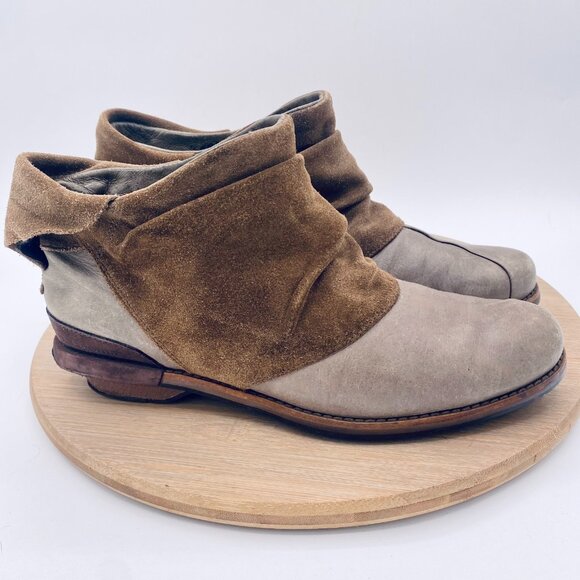 Patagonia Addie Ruffle Shoes Womens 8 39 Brown Leather Bootie Ruched Western - Picture 1 of 11